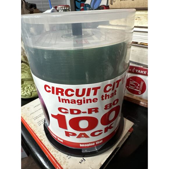NEW SEALED CIRCUIT CITY 100 PK CD-R's 700 MB 16X 80 MIN. RECORDABLE DISCS NOS - Picture 1 of 5